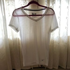 Nike White Dri Fit Tee